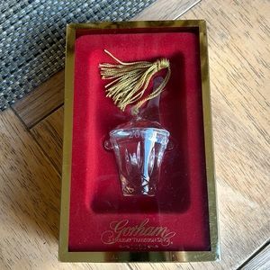 Vintage Like New! Gorham Crystal Champagne bucketW/ bottle ( 2000) Ornament